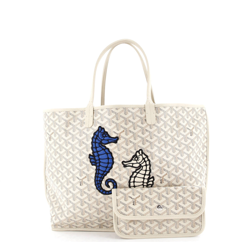 Anjou Reversible Tote Embroidered Coated Canvas PM