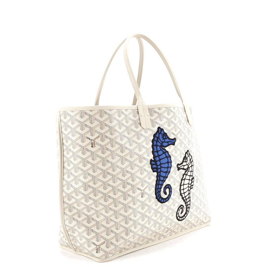 Anjou Reversible Tote Embroidered Coated Canvas PM