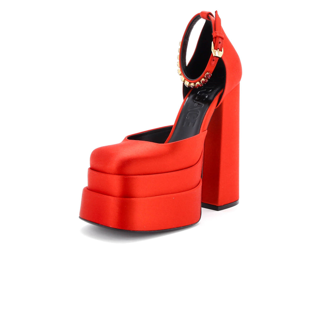 Women's Medusa Aevitas Platform Sandals Satin with Crystals