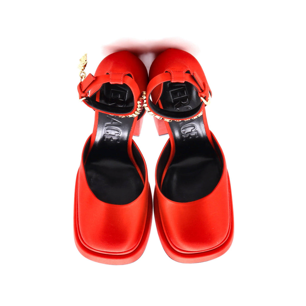 Women's Medusa Aevitas Platform Sandals Satin with Crystals