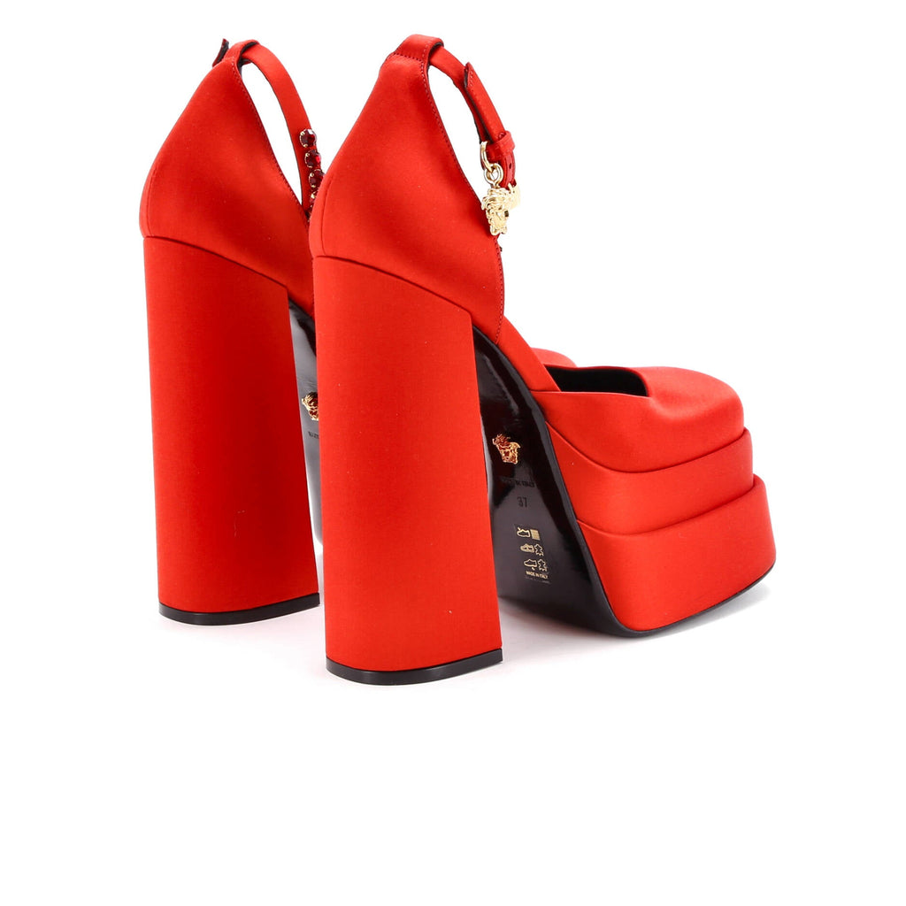 Women's Medusa Aevitas Platform Sandals Satin with Crystals