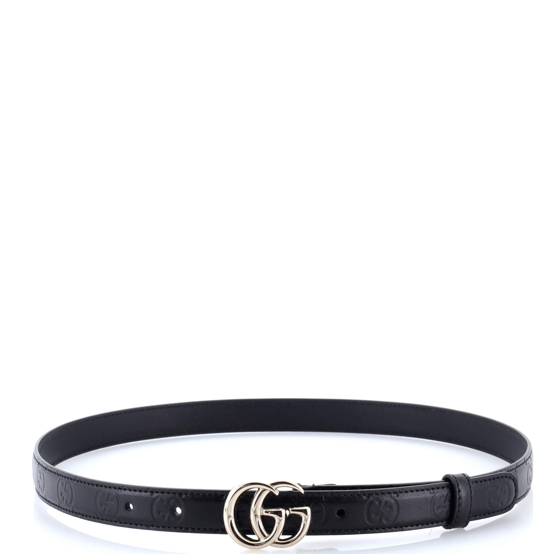 GG Marmont Belt GG Embossed Leather Thin 80