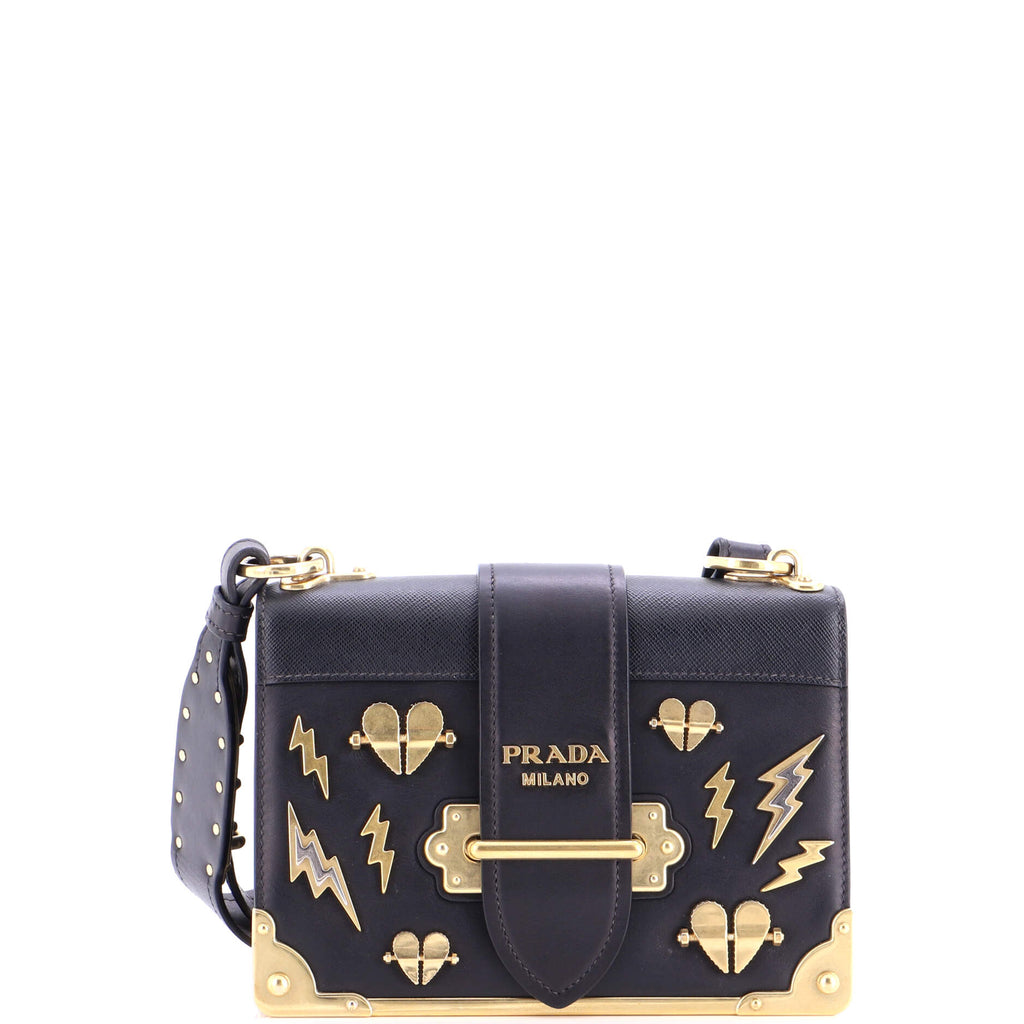 Cahier Crossbody Bag Embellished Leather Small