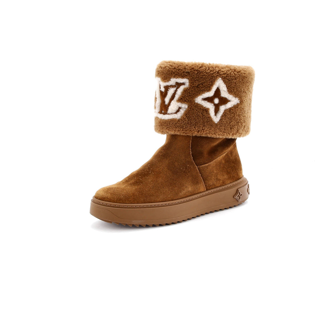 Women's Snowdrop Flat Ankle Boots Suede and Shearling