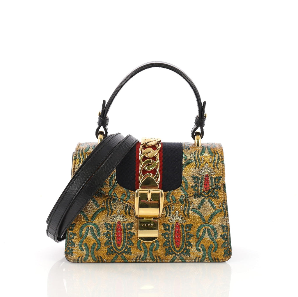 Sylvie Top Handle Bag Brocade Mini