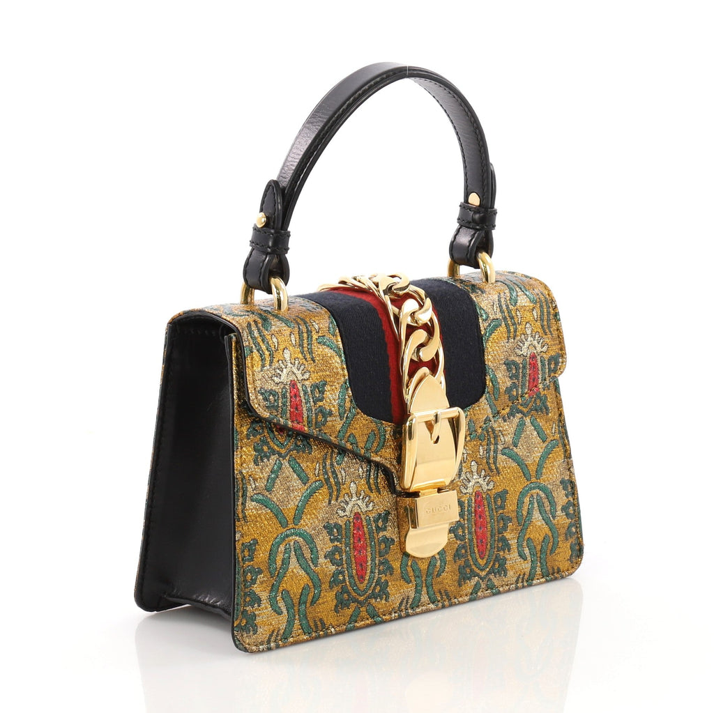 Sylvie Top Handle Bag Brocade Mini