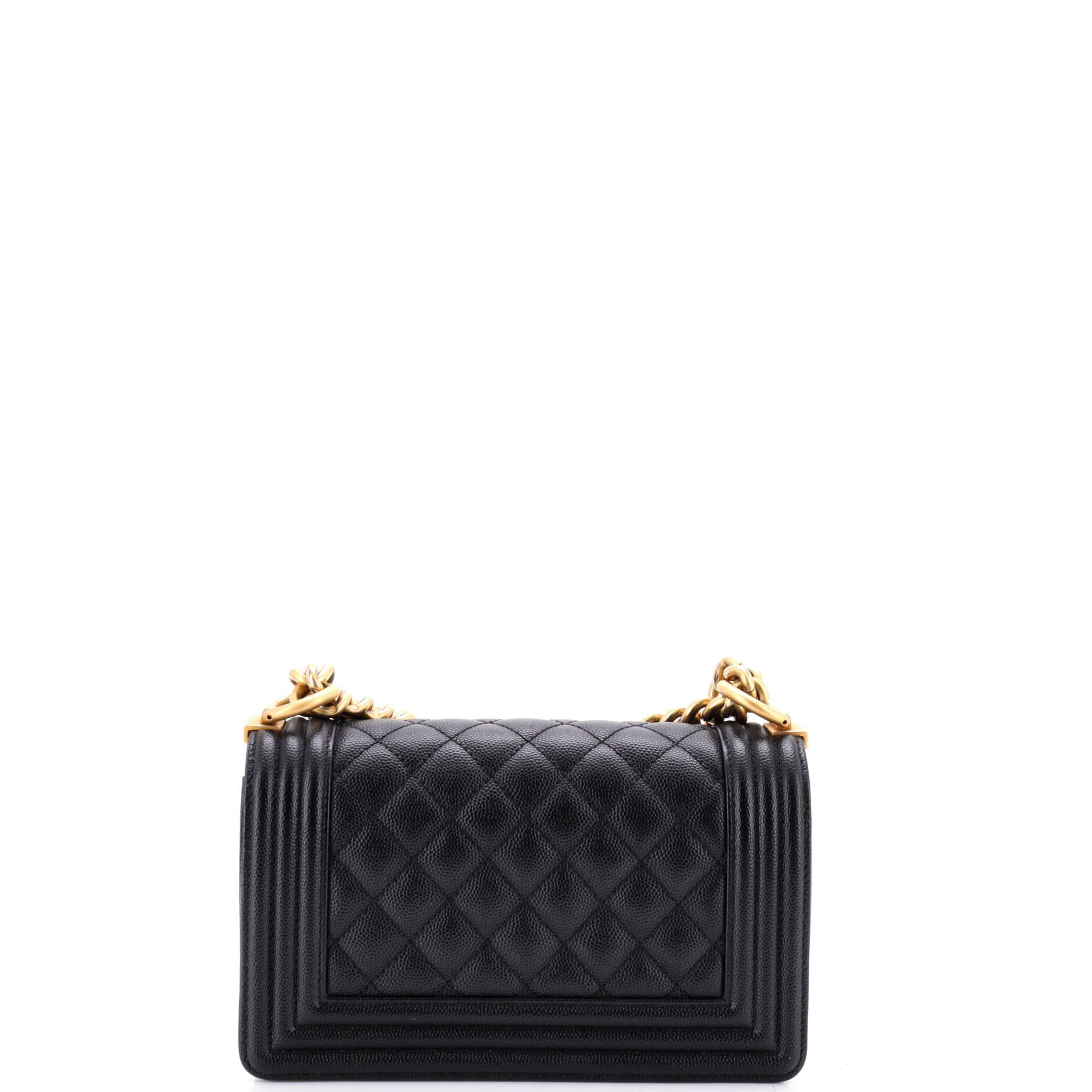 Boy Flap Bag Quilted Caviar Small