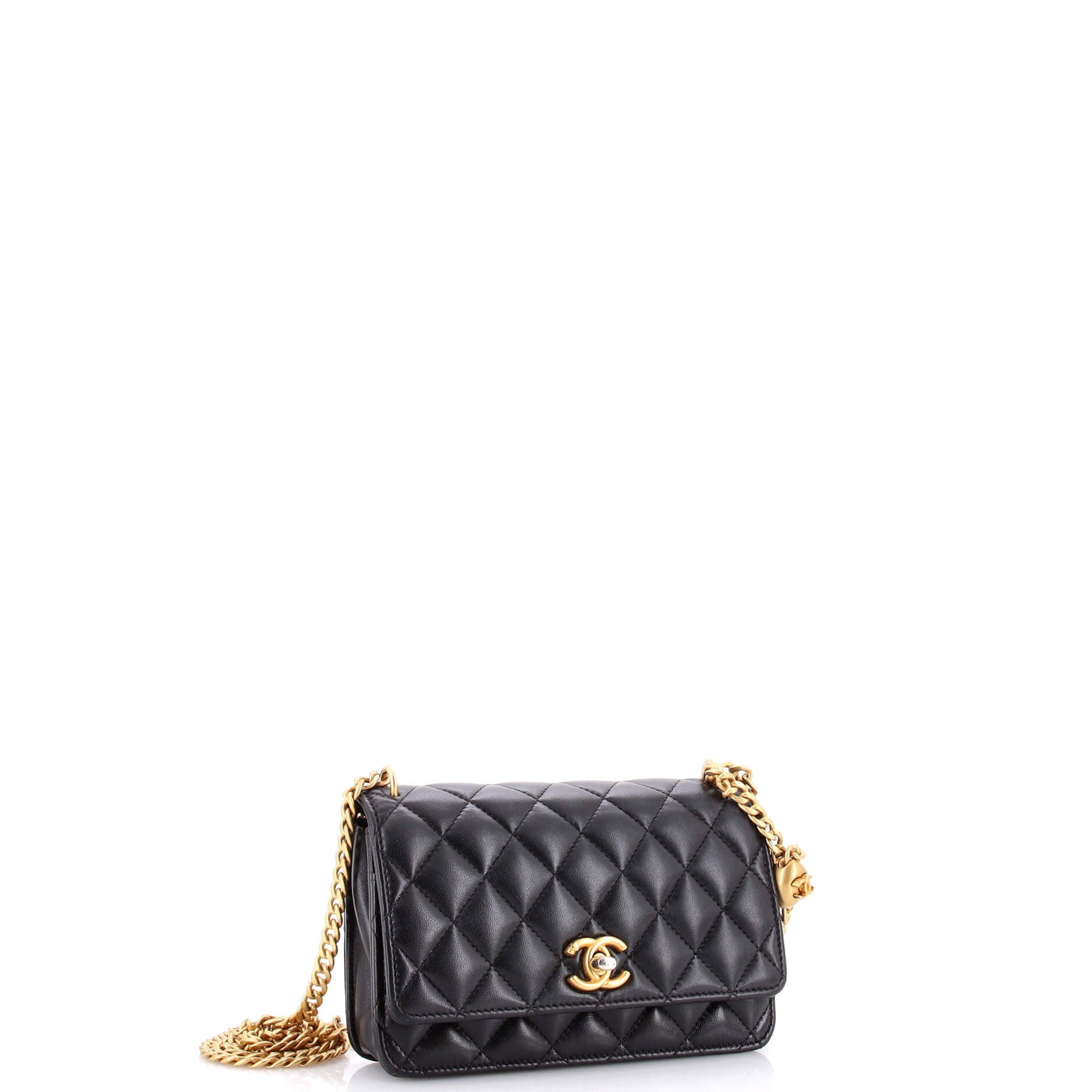 Sweet Camellia Wallet on Chain Quilted Lambskin