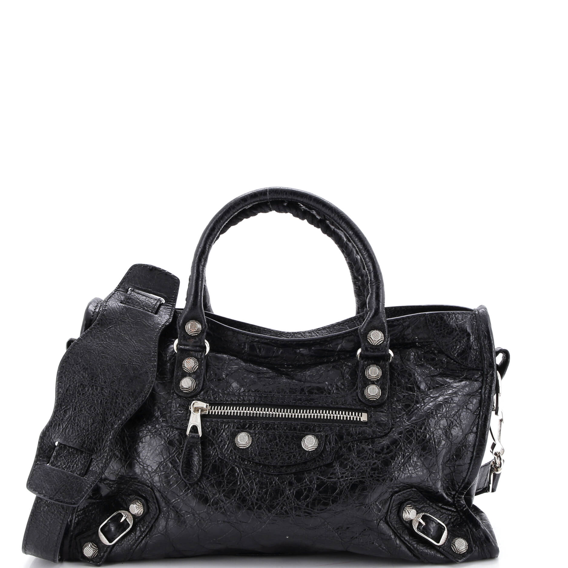 Logo Strap City Classic Studs Bag Leather Mini