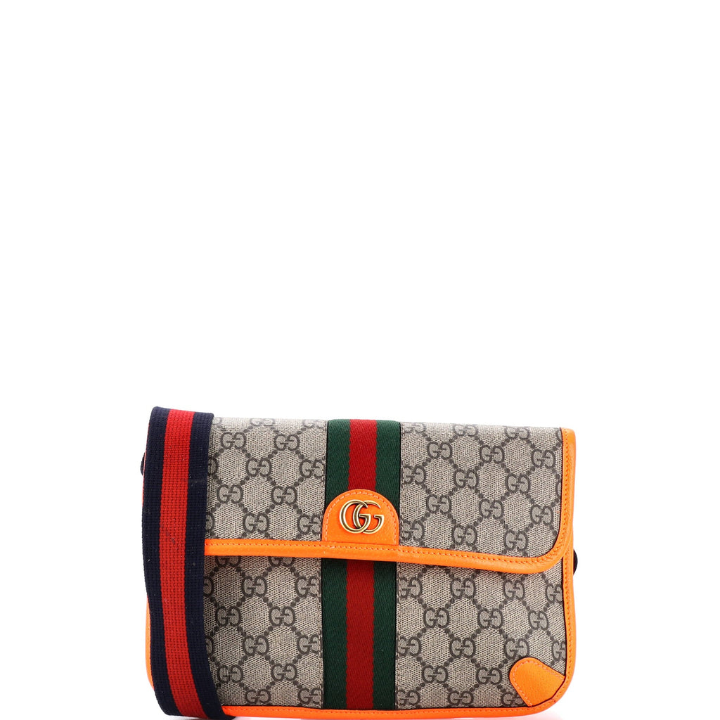 Ophidia Flap Belt Bag GG Coated Canvas with Leather