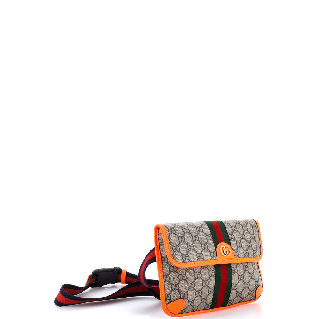 Ophidia Flap Belt Bag GG Coated Canvas with Leather