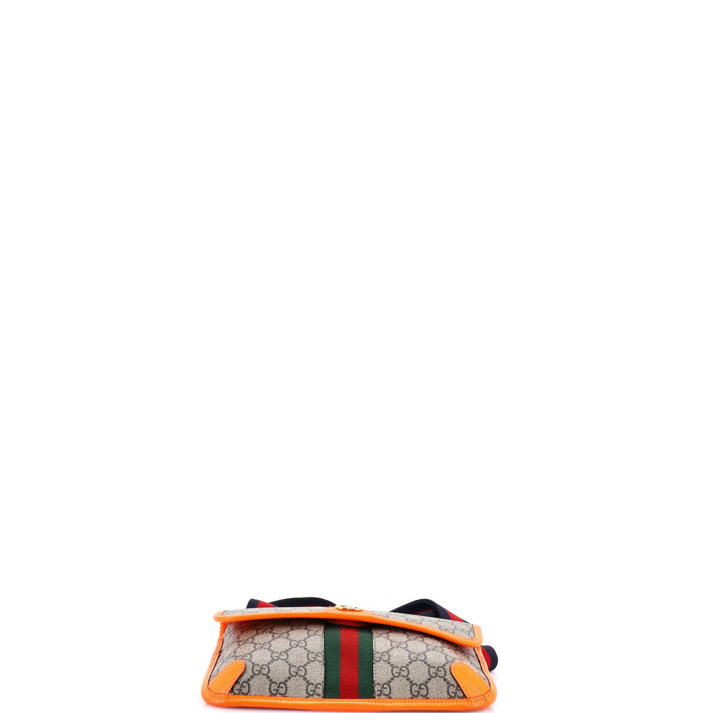 Ophidia Flap Belt Bag GG Coated Canvas with Leather