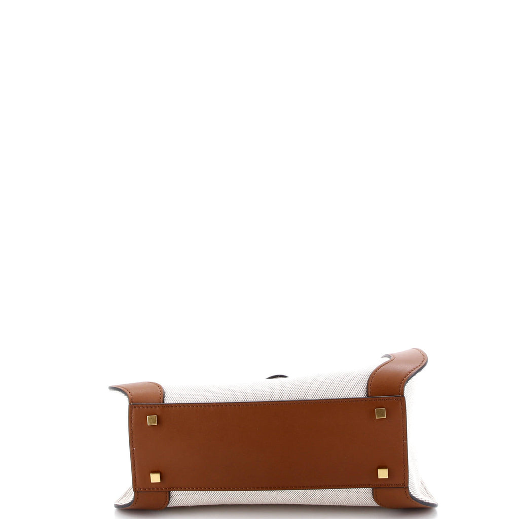 VLogo Shopper Tote Canvas and Leather Small