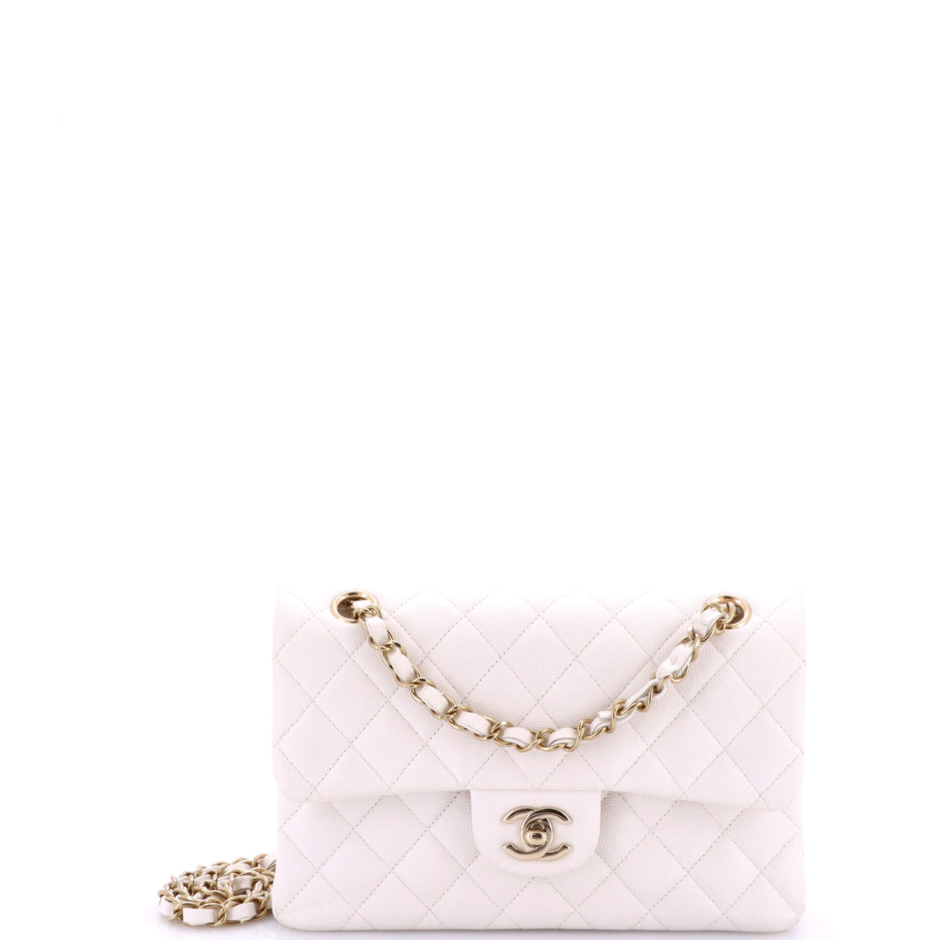Classic Double Flap Bag Quilted Caviar Small