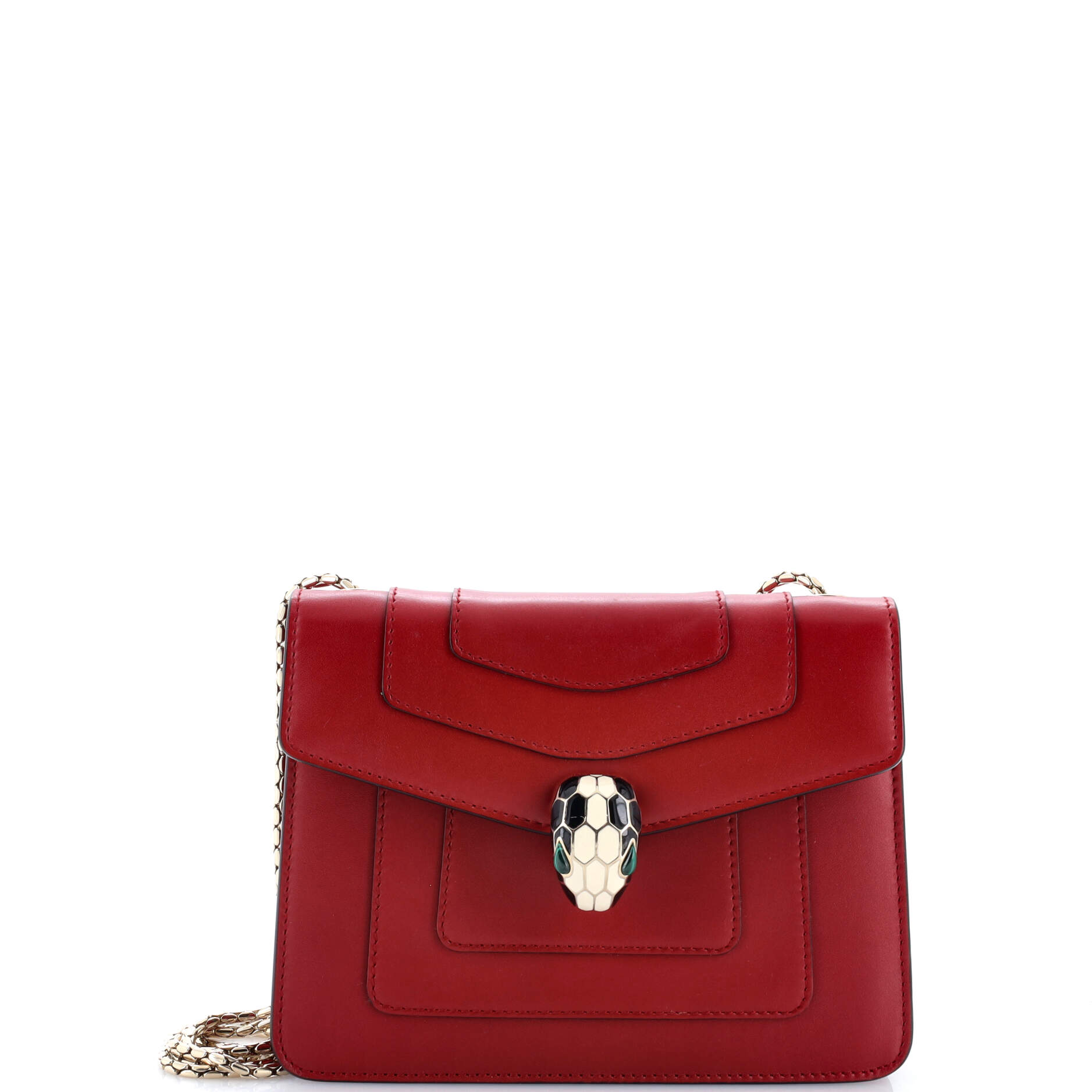 Serpenti Forever Square Shoulder Bag Leather Small