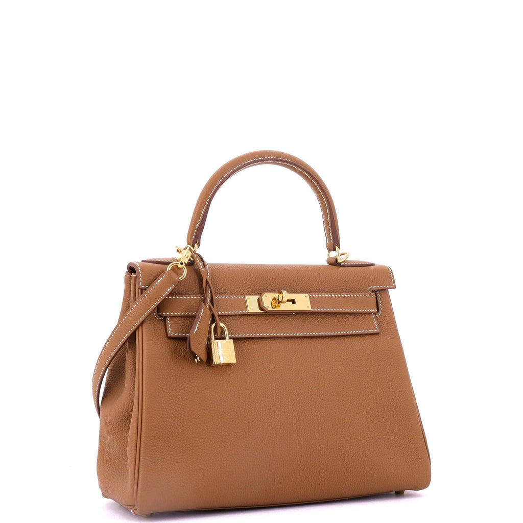 Kelly Handbag Gold Togo with Gold Hardware 28