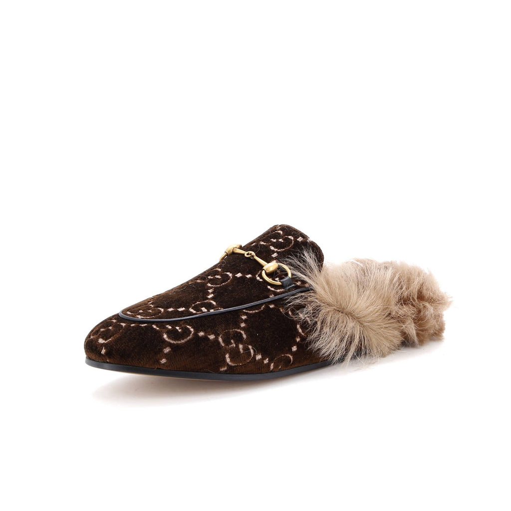 Women's Princetown Mules GG Velvet and Fur