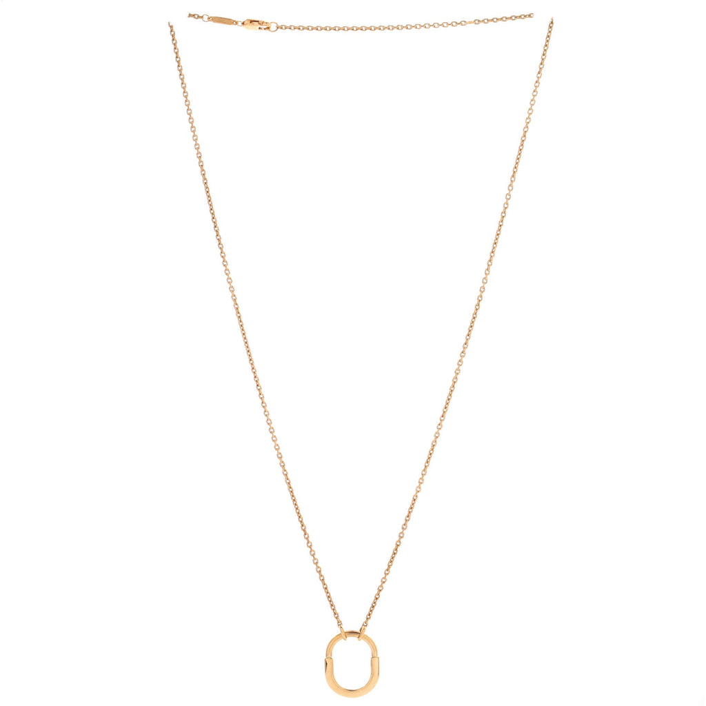 Lock Motif Pendant Necklace 18K Yellow Gold Small