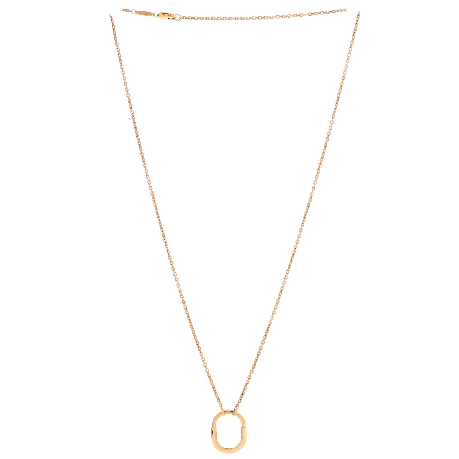 Lock Motif Pendant Necklace 18K Yellow Gold Small