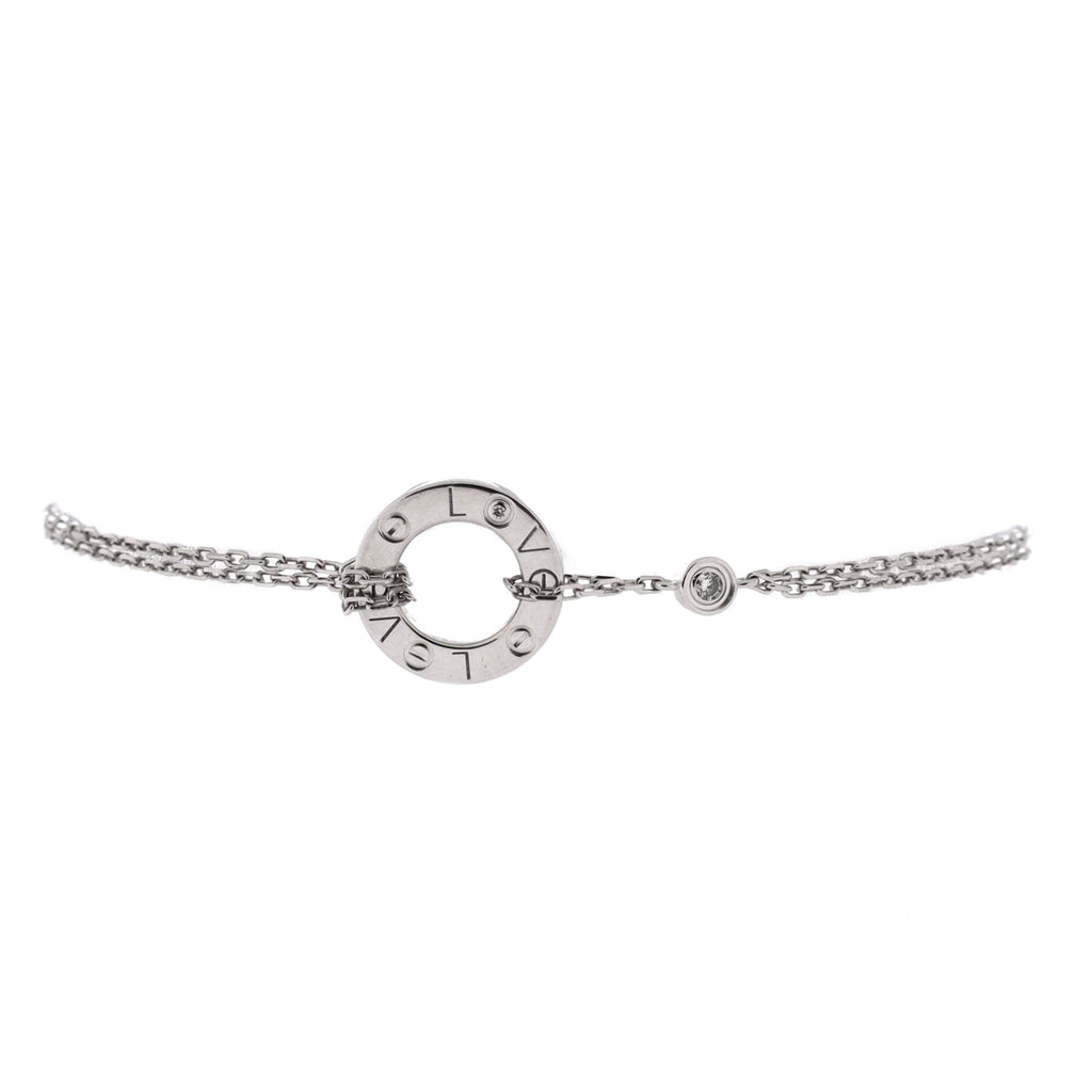 2 Diamonds Love Bracelet 18K White Gold with Diamonds