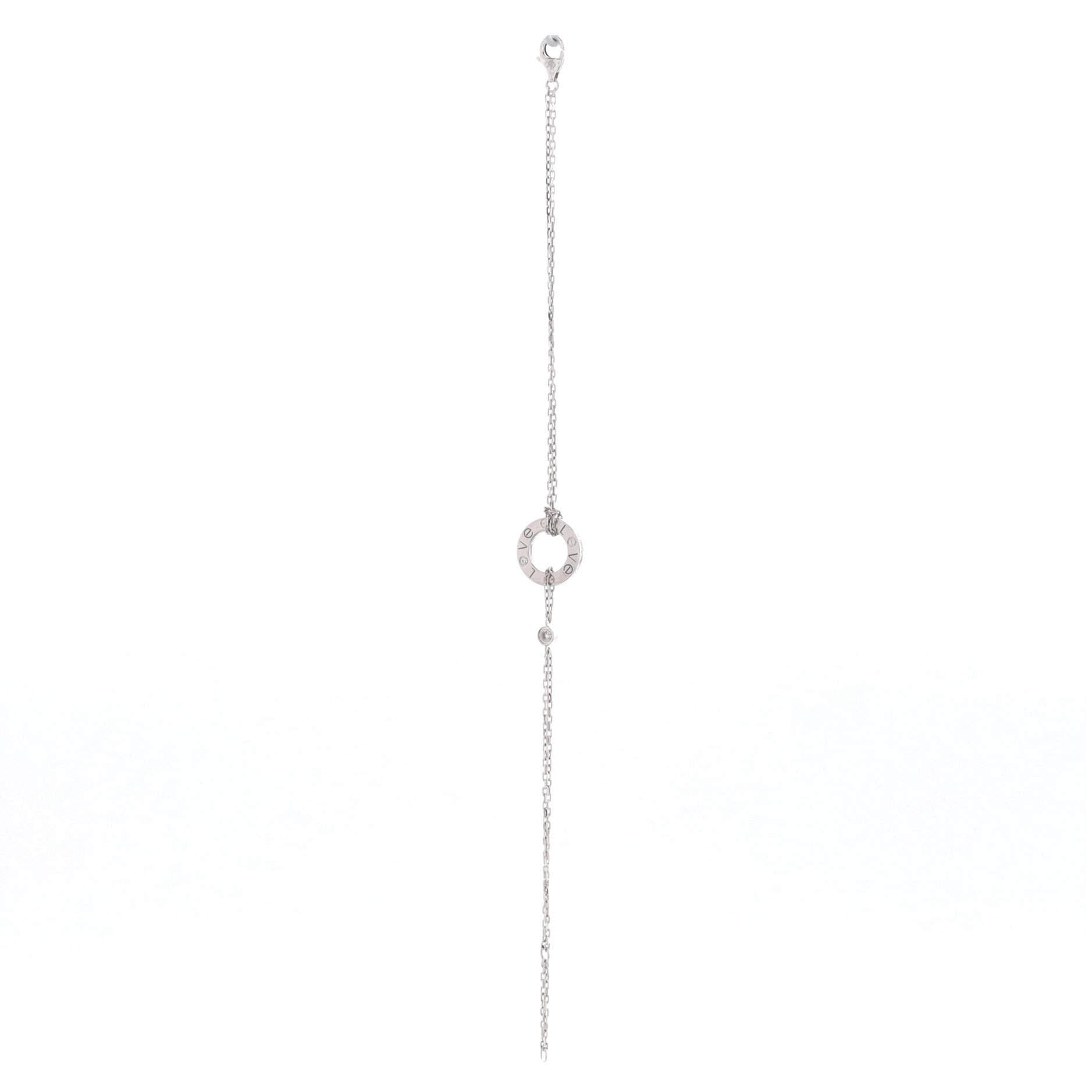 2 Diamonds Love Bracelet 18K White Gold with Diamonds