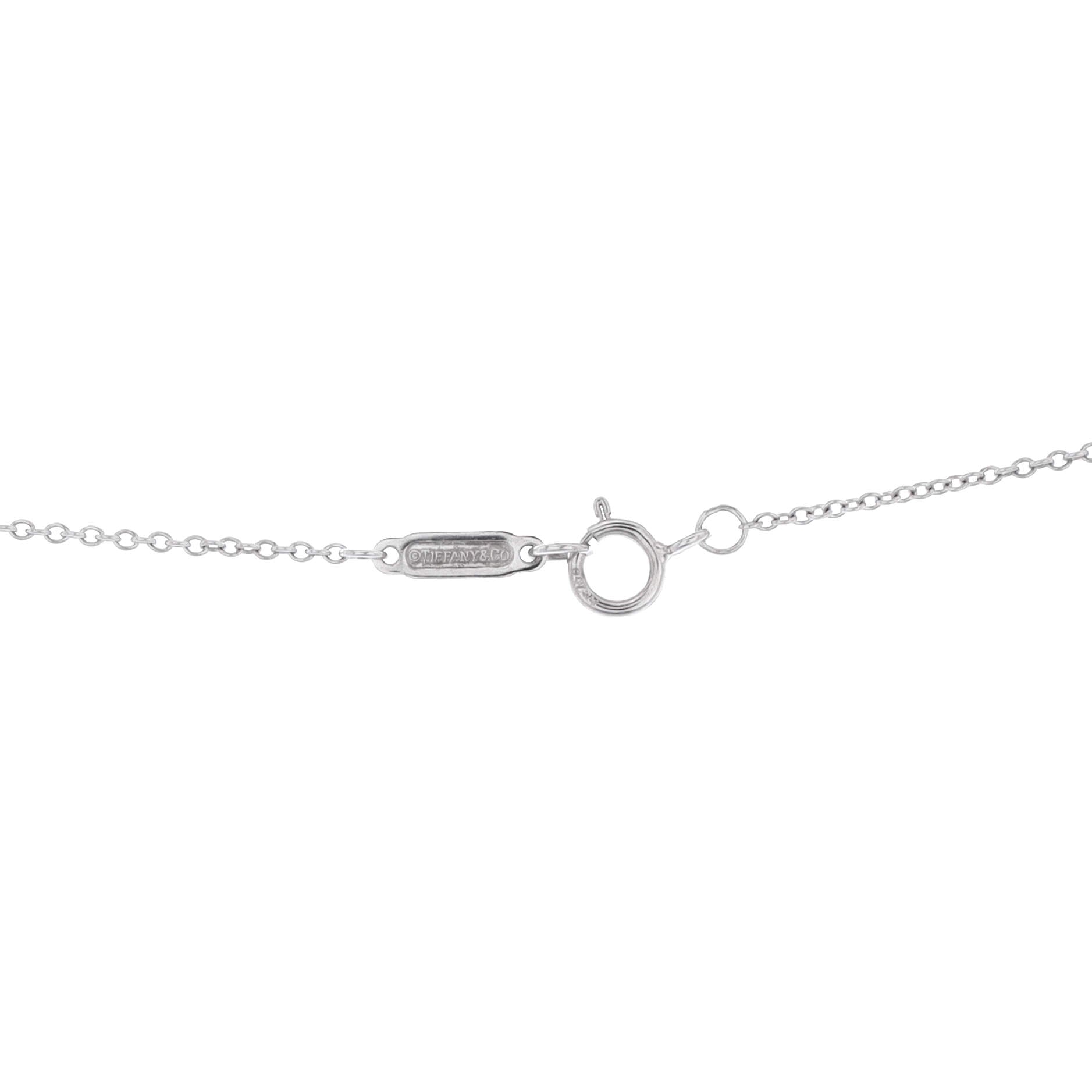 Modern Open Square Key Pendant Necklace 18K White Gold with Diamonds