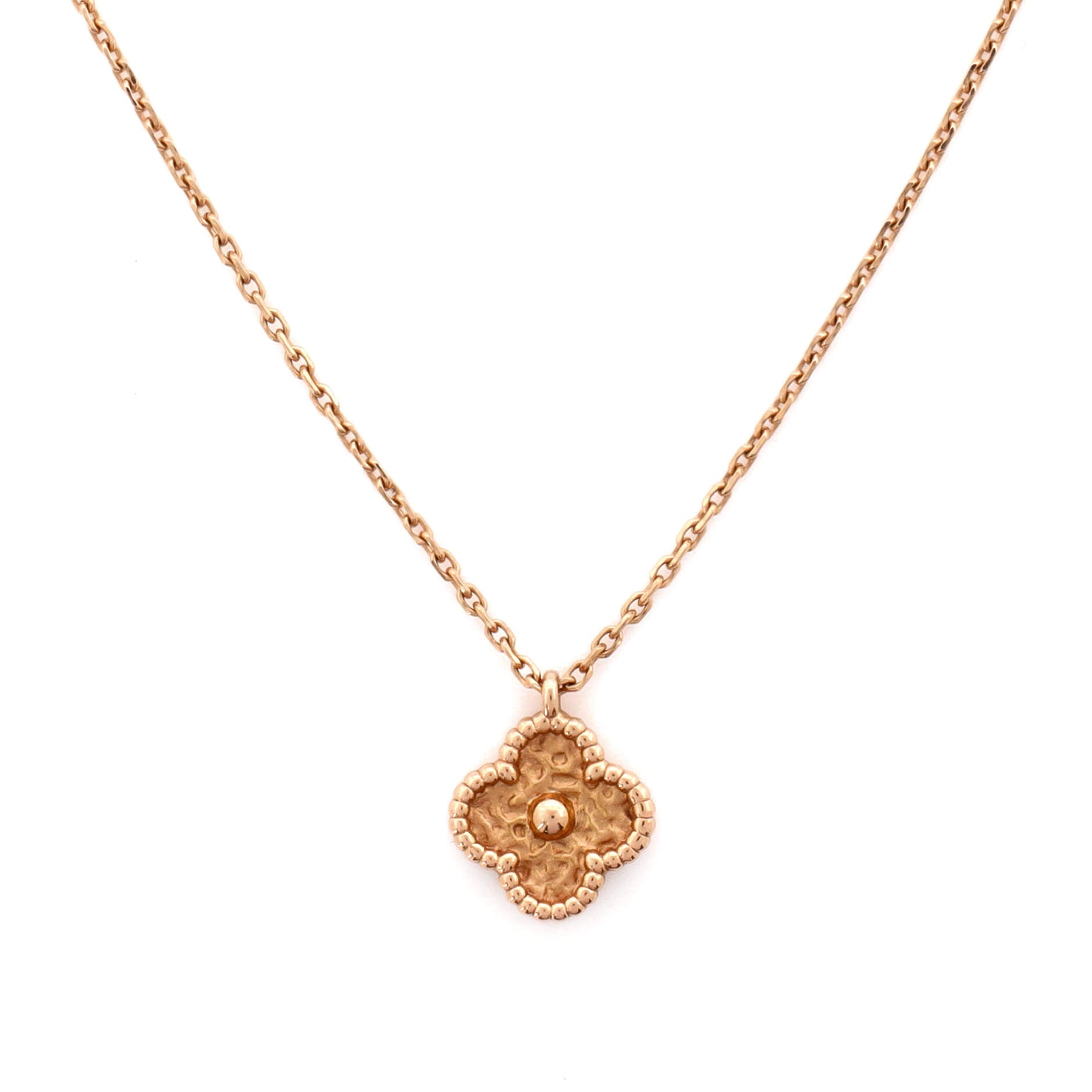 Sweet Alhambra Pendant Necklace 18K Rose Gold