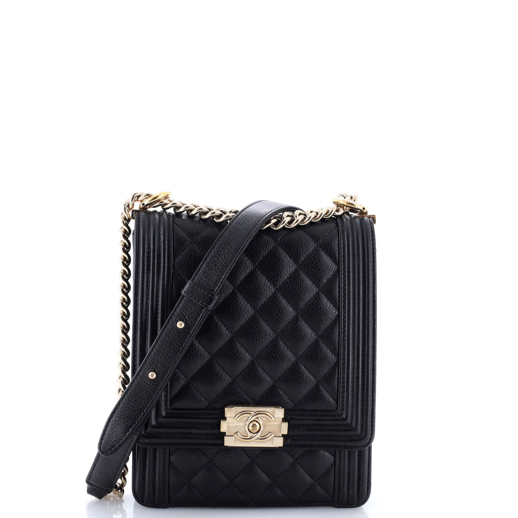 North South Boy Flap Bag Quilted Calfskin Small