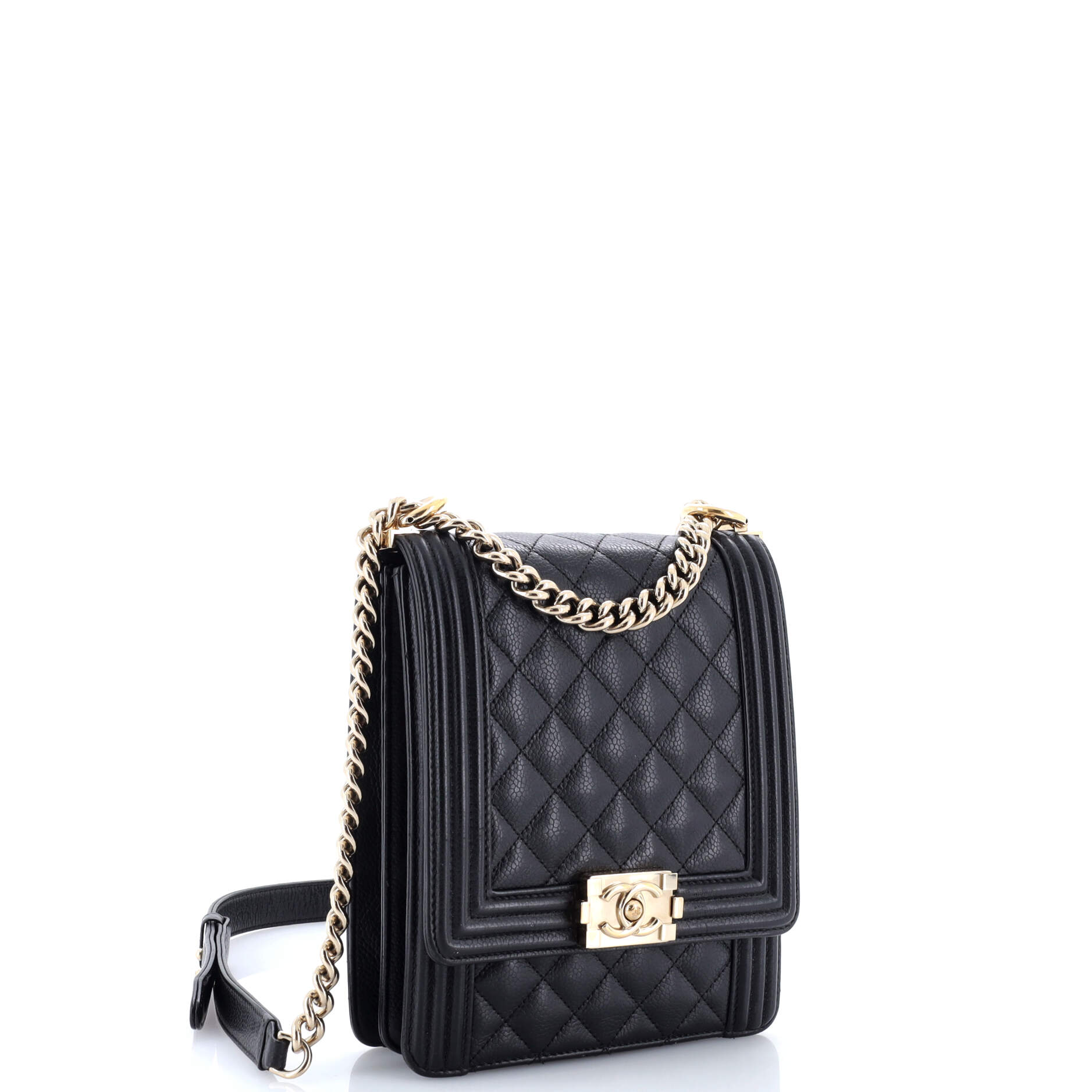 North South Boy Flap Bag Quilted Calfskin Small