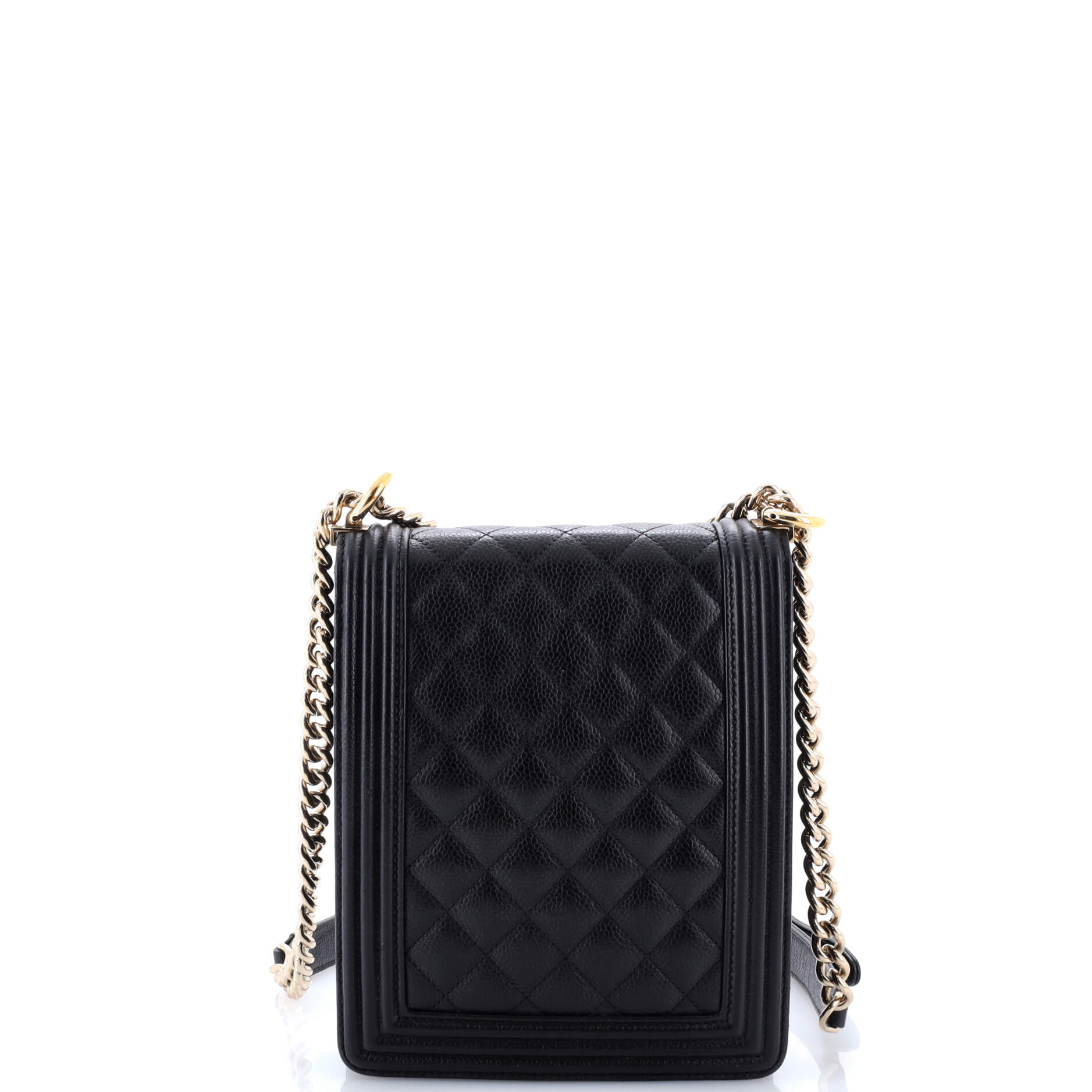 North South Boy Flap Bag Quilted Calfskin Small