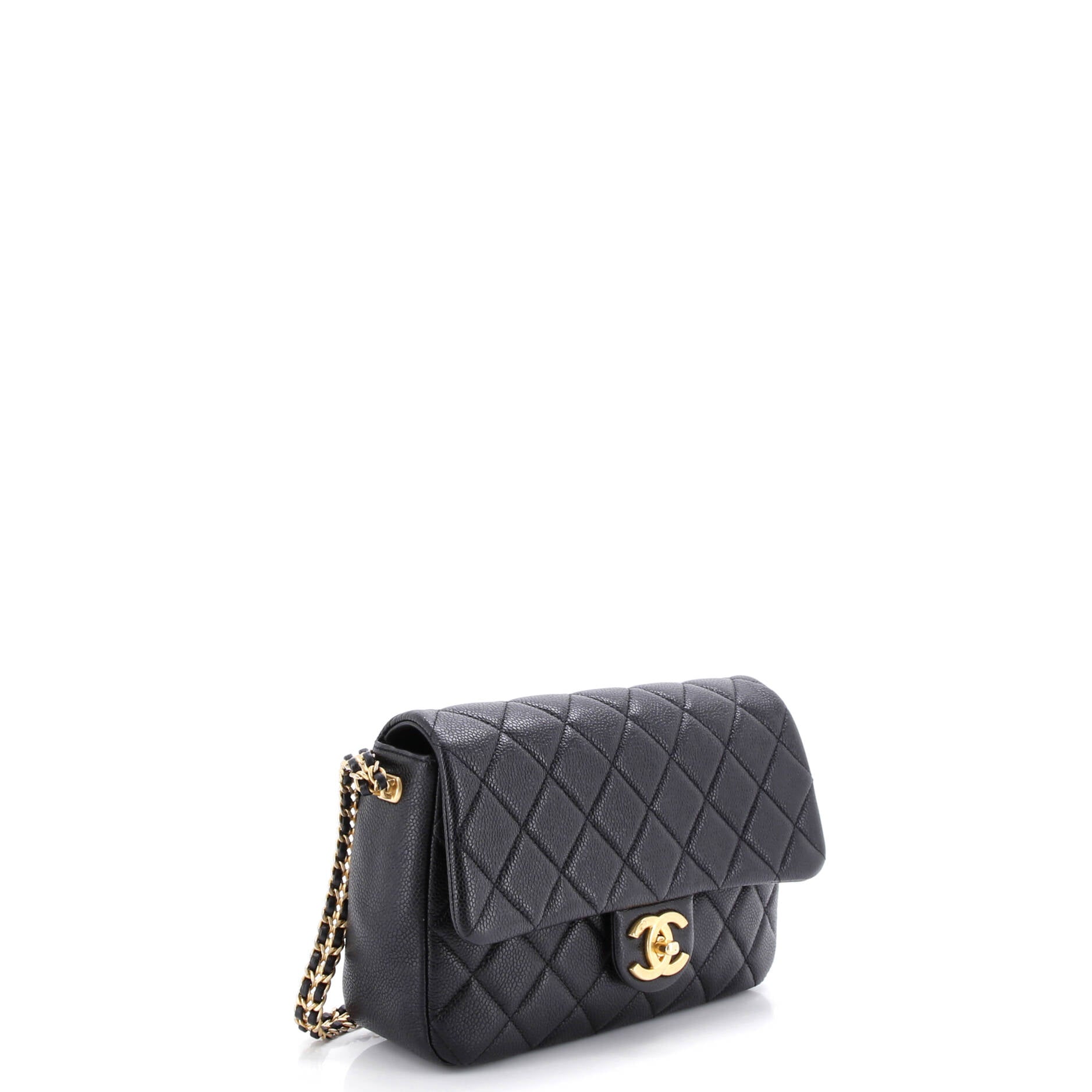 Chain Soul Flap Bag Quilted Caviar Medium