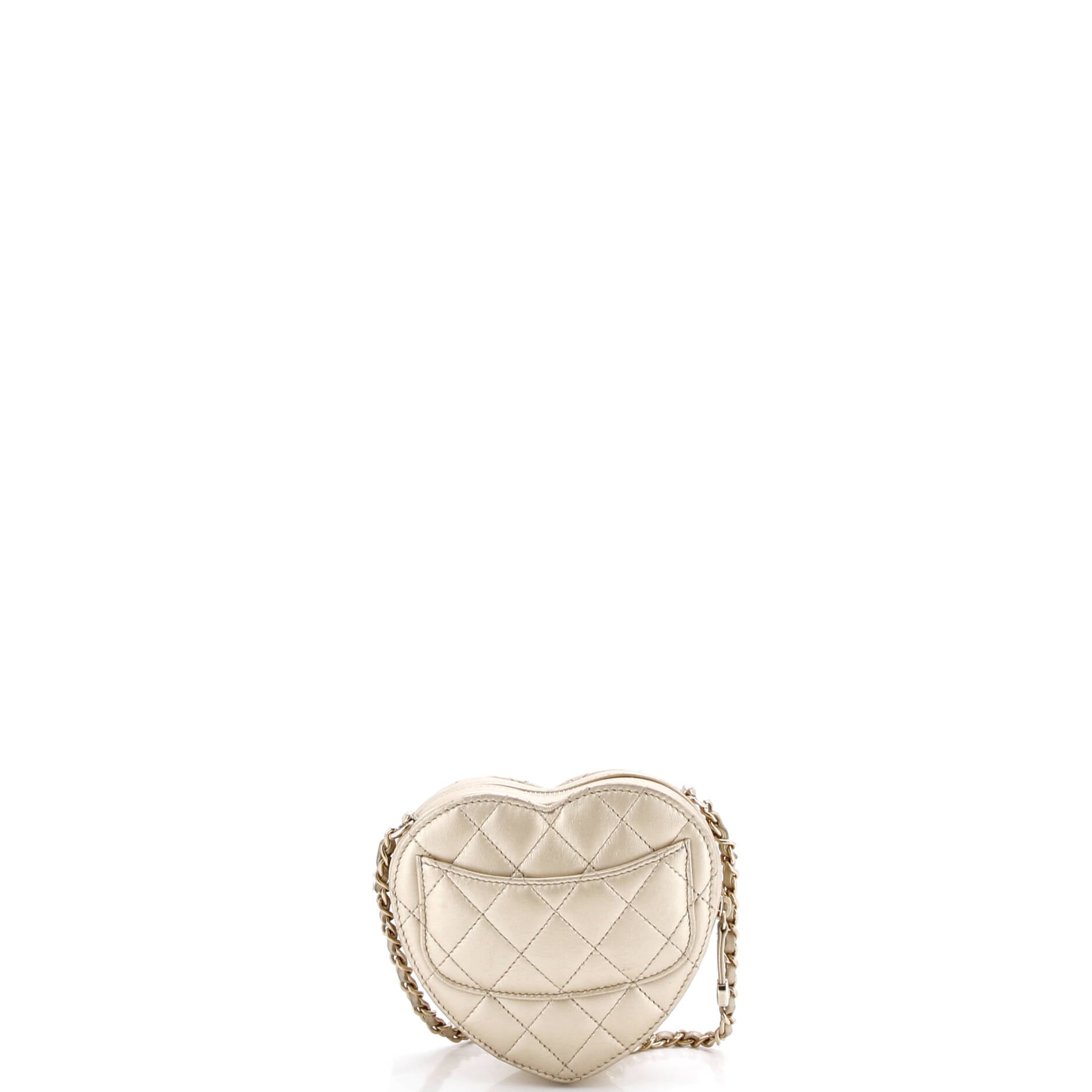 CC in Love Heart Clutch with Chain Quilted Lambskin