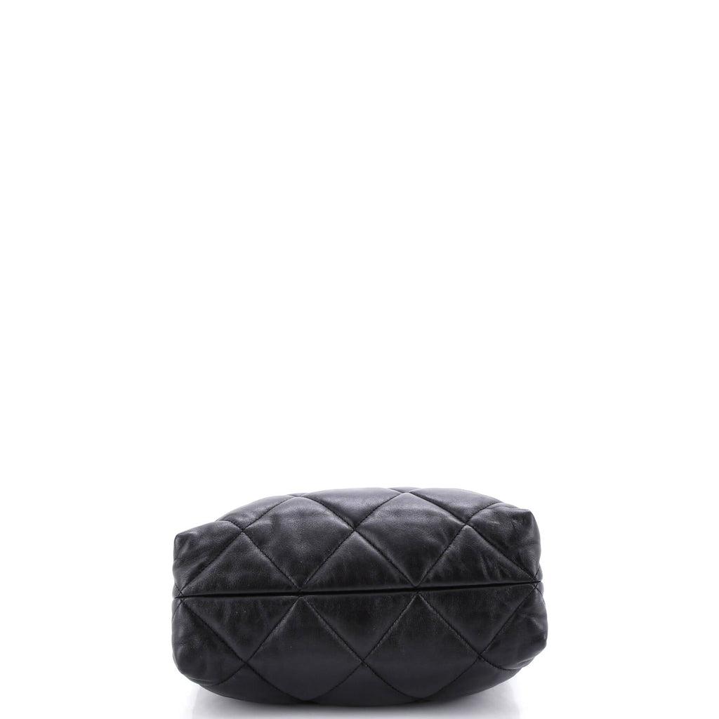 CC Bar Chain Handle Shopping Tote Quilted Lambskin Small