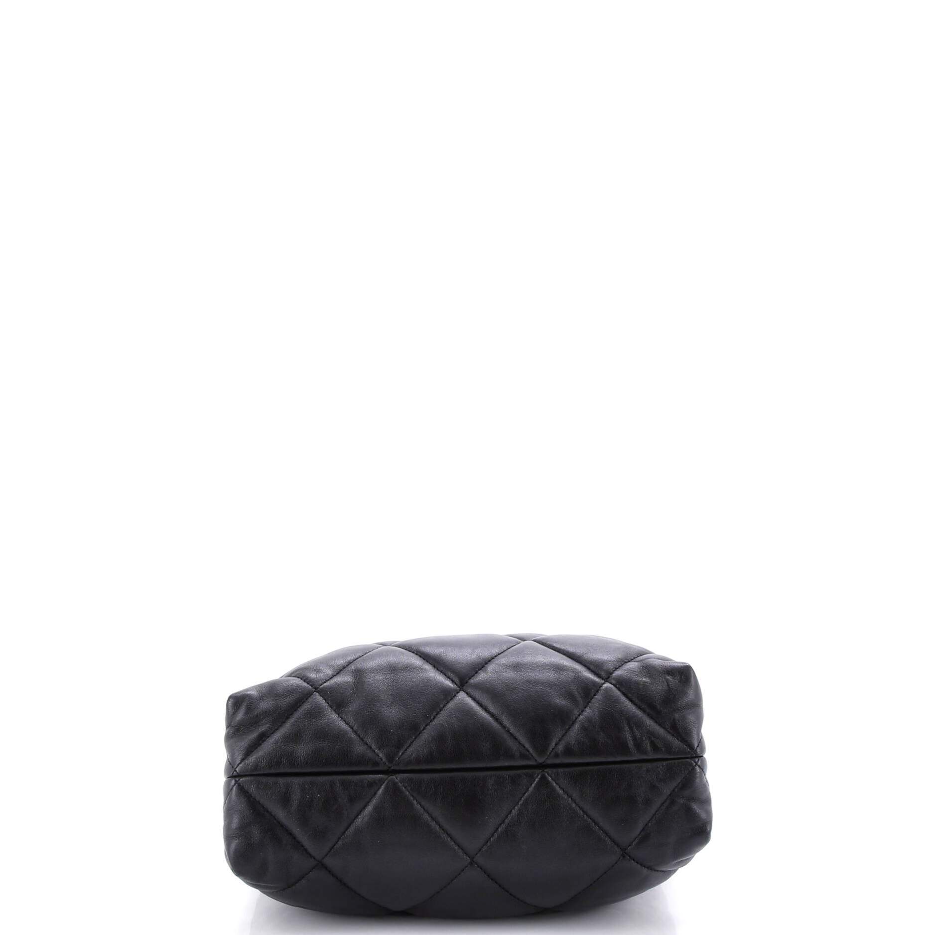 CC Bar Chain Handle Shopping Tote Quilted Lambskin Small