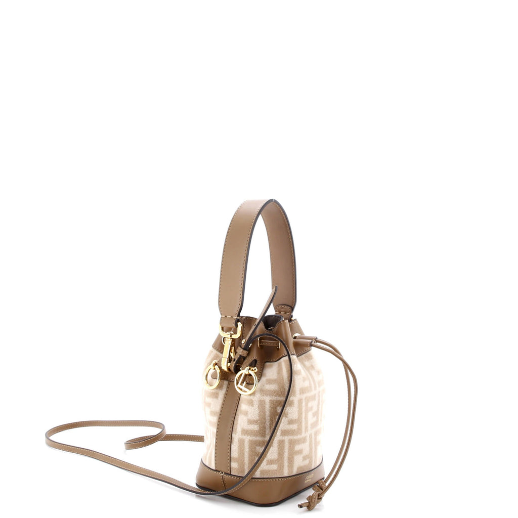 Mon Tresor Bucket Bag Zucca Wool with Leather Mini