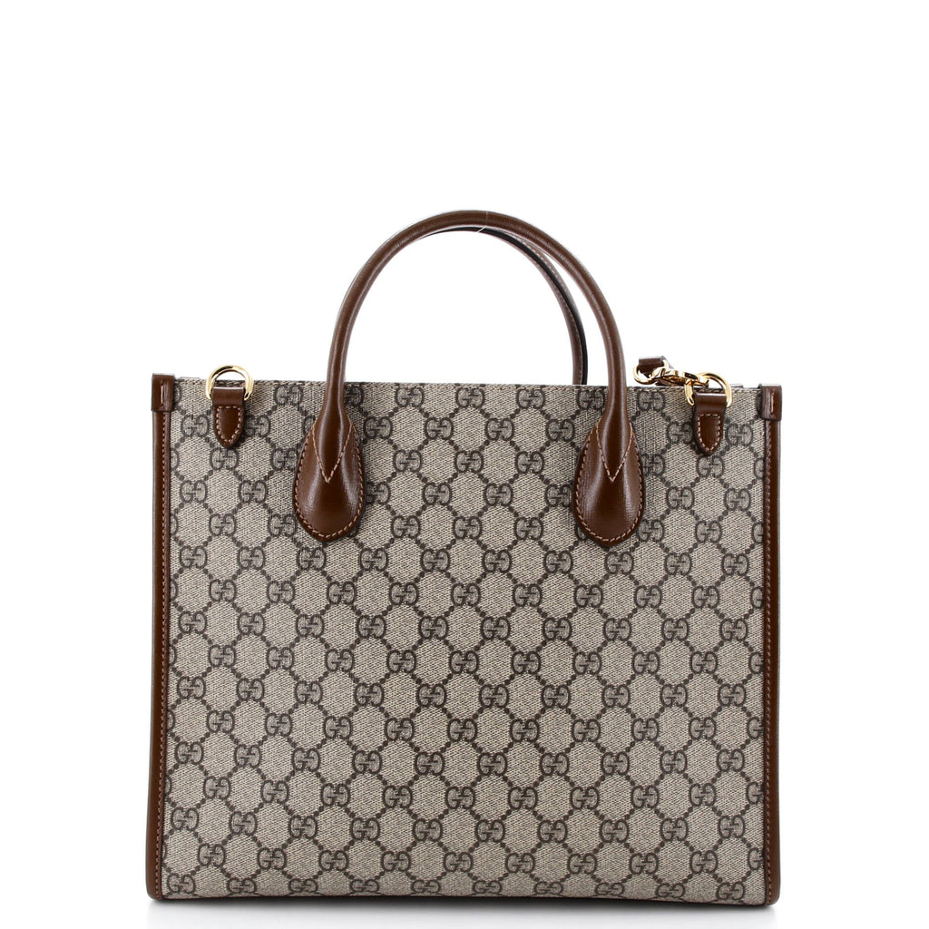 Structured Top Handle Open Tote GG Coated Canvas Small