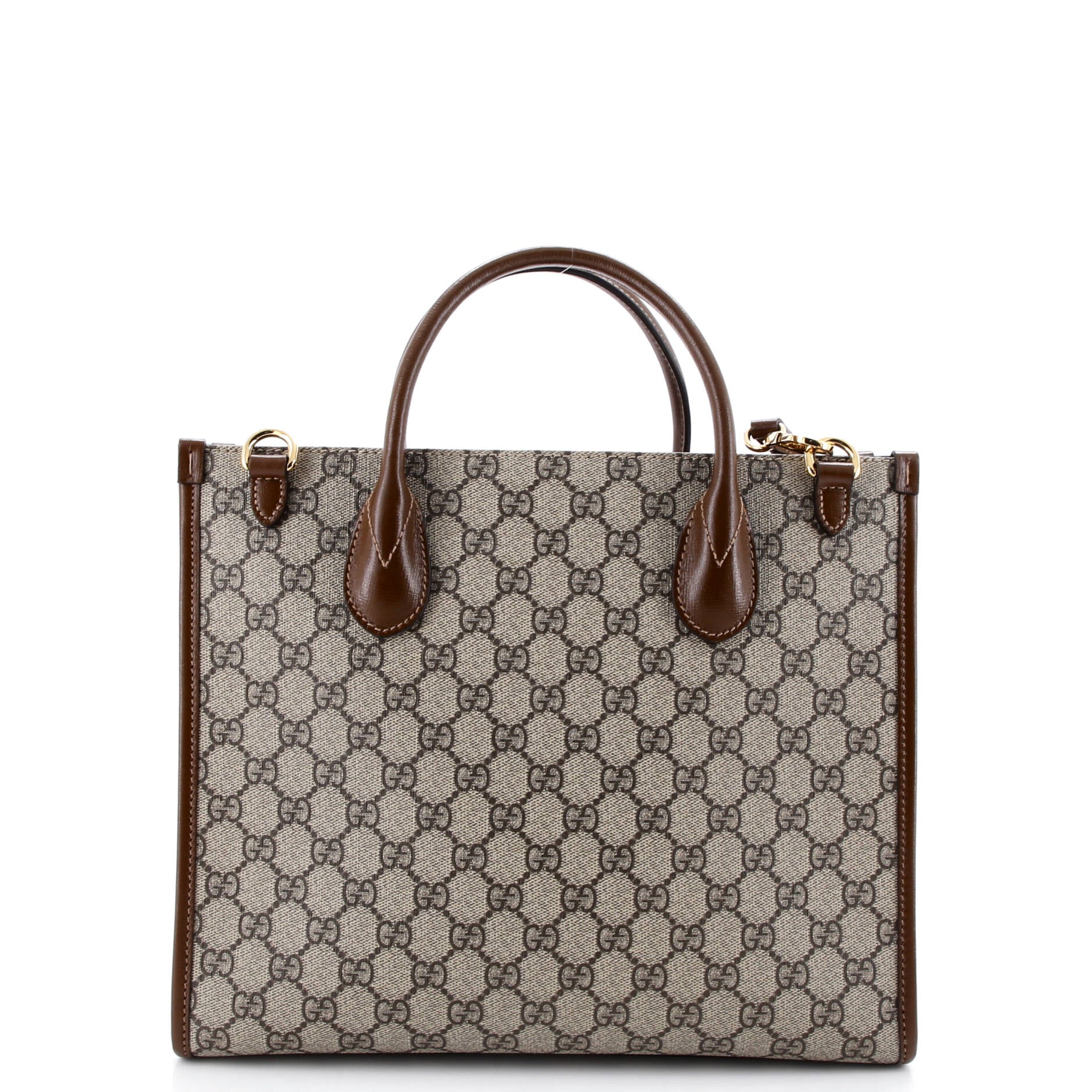 Structured Top Handle Open Tote GG Coated Canvas Small