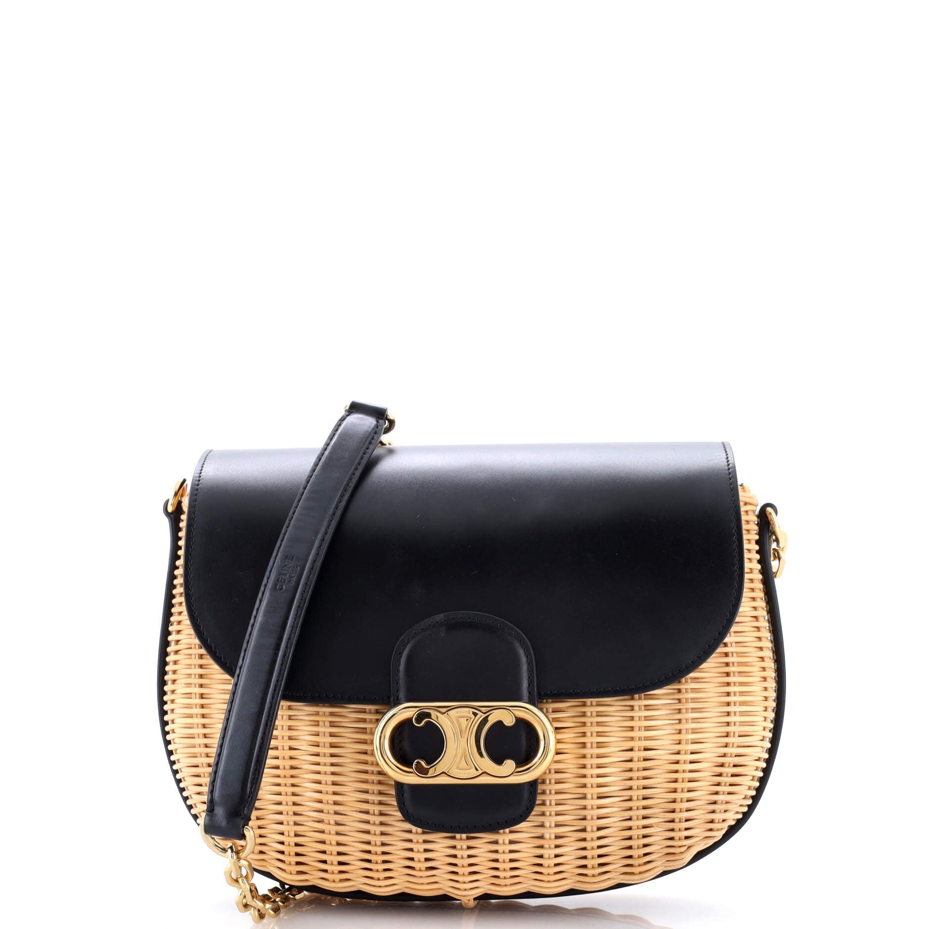 Chaine Maillon Triomphe Bag Wicker with Leather Small