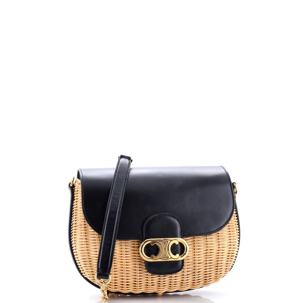 Chaine Maillon Triomphe Bag Wicker with Leather Small