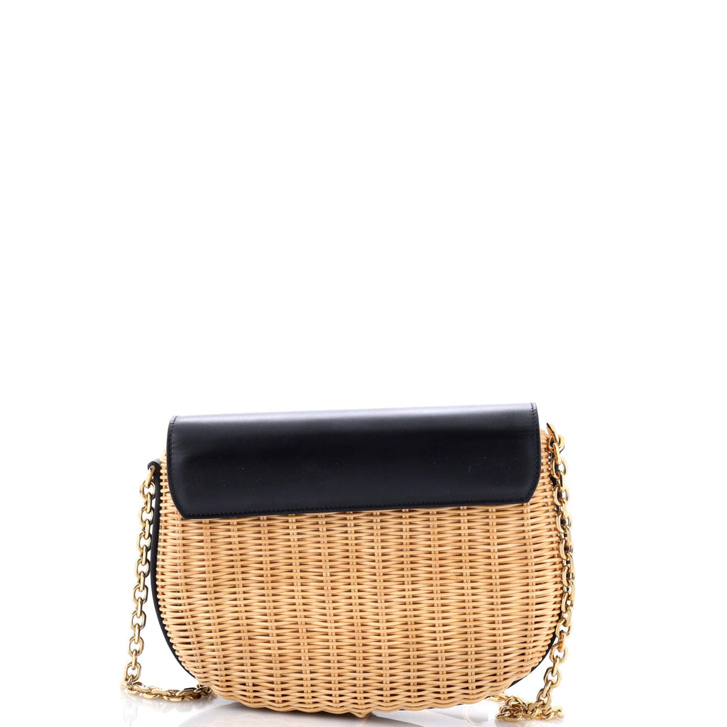 Chaine Maillon Triomphe Bag Wicker with Leather Small