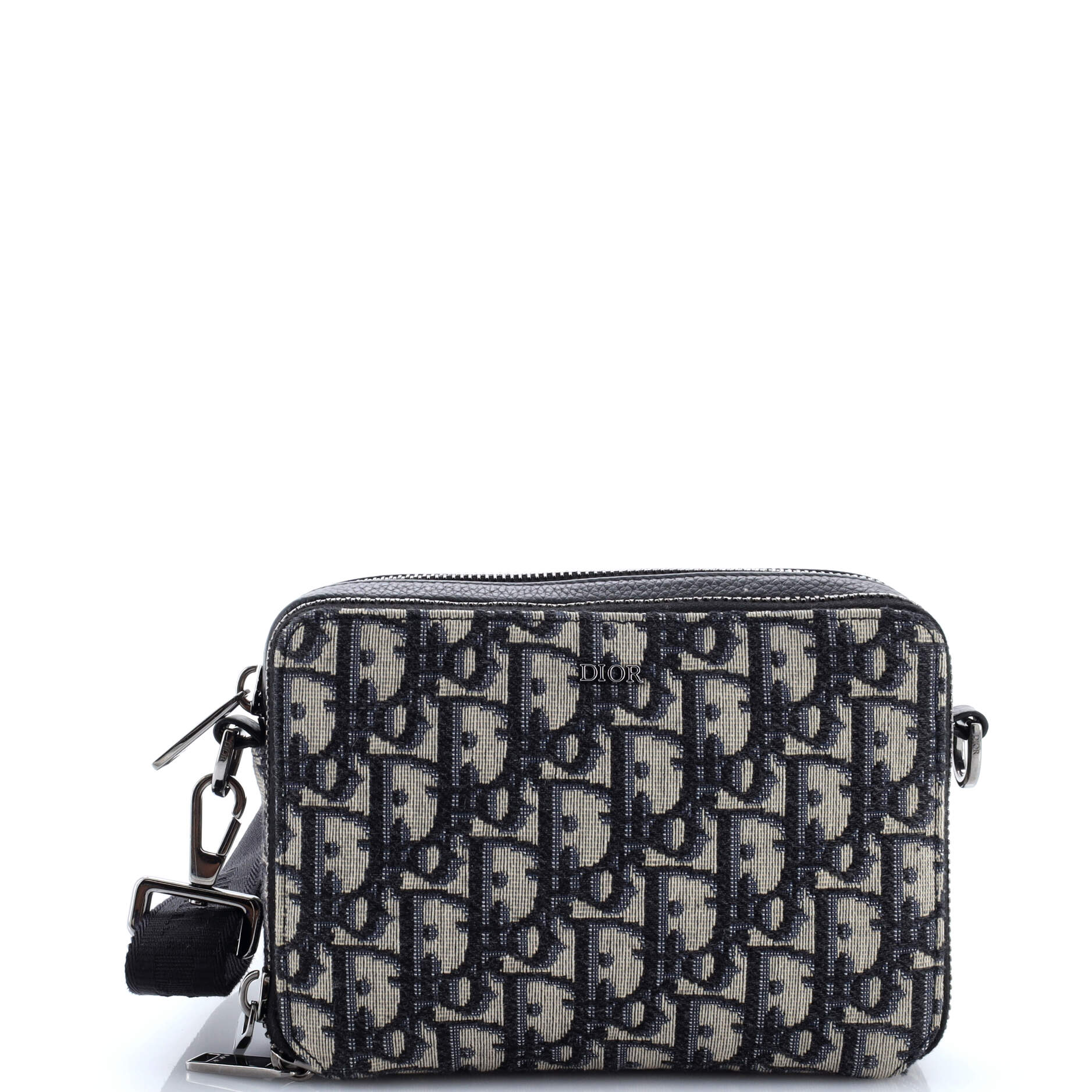 Double Zip Crossbody Pouch Oblique Canvas