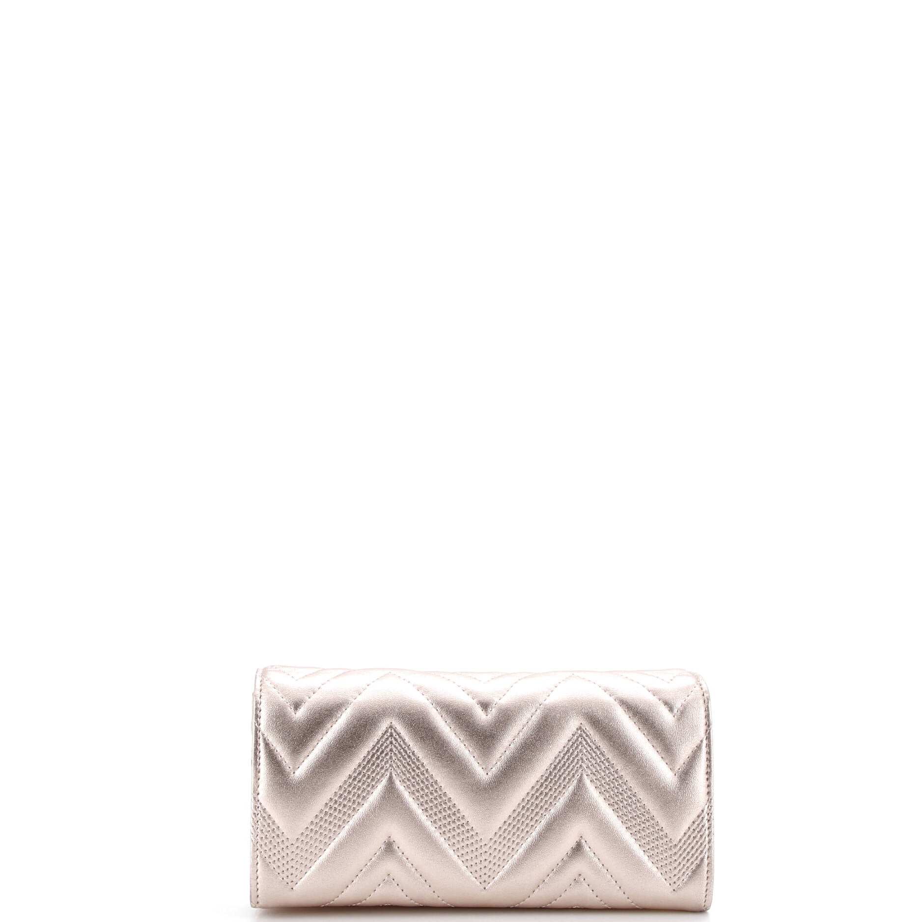 L-Yen Wallet Chevron Metallic Calfskin