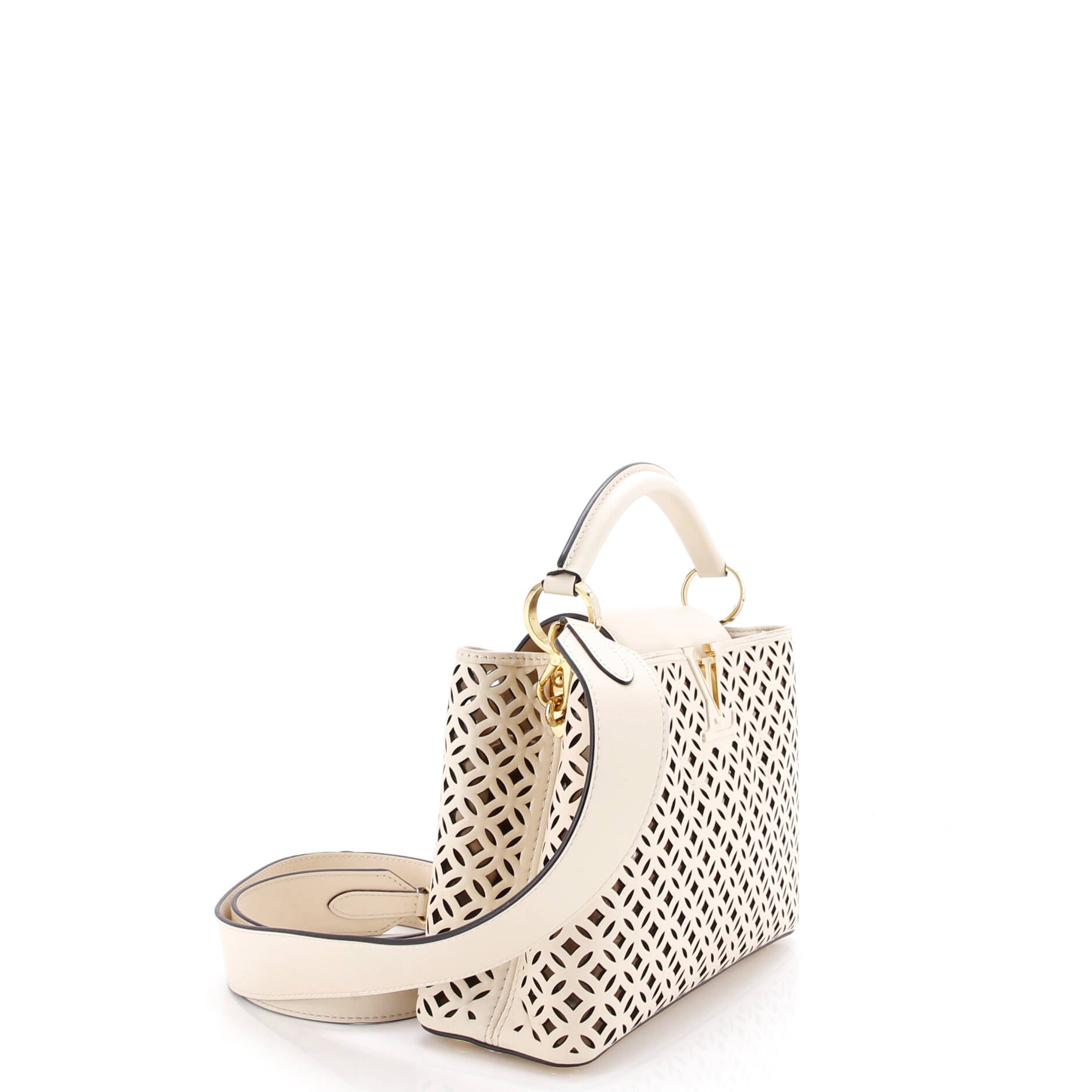 Capucines Bag Monogram Flower Laser Cut Leather BB
