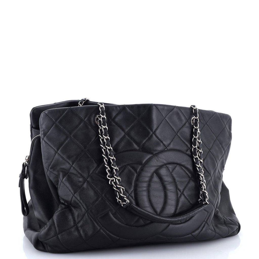 Timeless Classic Shopping Tote Quilted Caviar XL