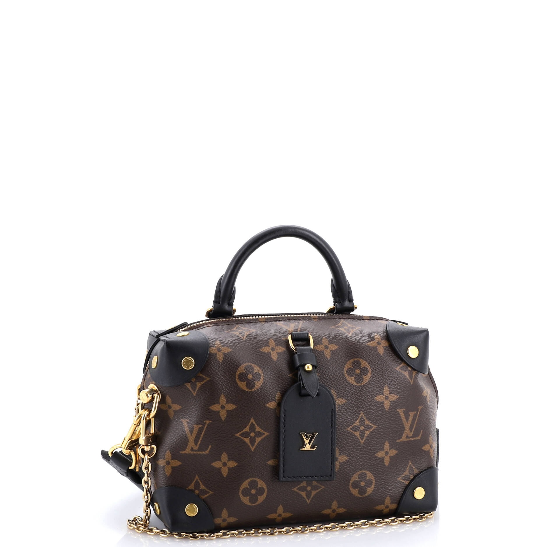 Petite Malle Souple Handbag Monogram Canvas with Leather
