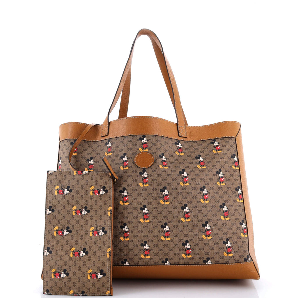 Disney Mickey Mouse Soft Open Tote Printed Mini GG Coated Canvas Medium