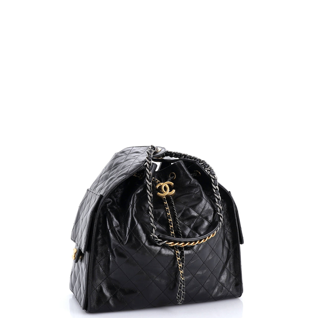 25 Hobo Bag Quilted Shiny Crumpled Calfskin Medium