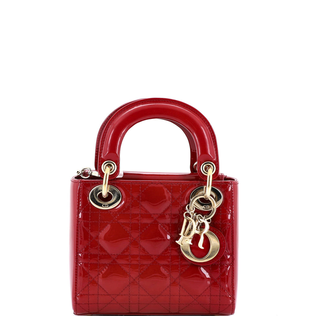 Lady Dior Chain Bag Cannage Quilt Patent Mini