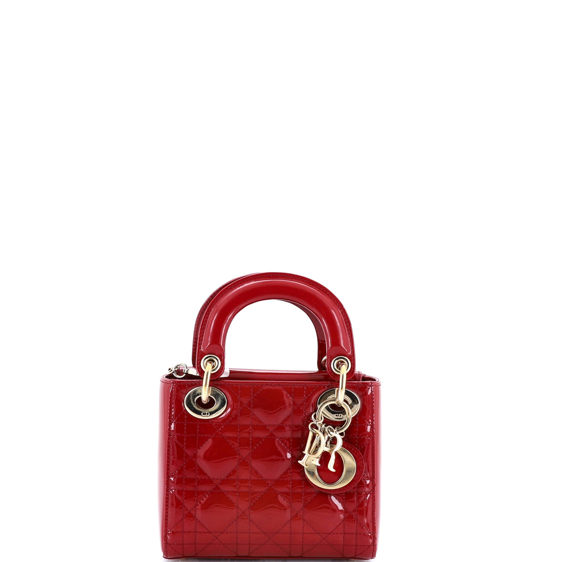 Lady Dior Chain Bag Cannage Quilt Patent Mini