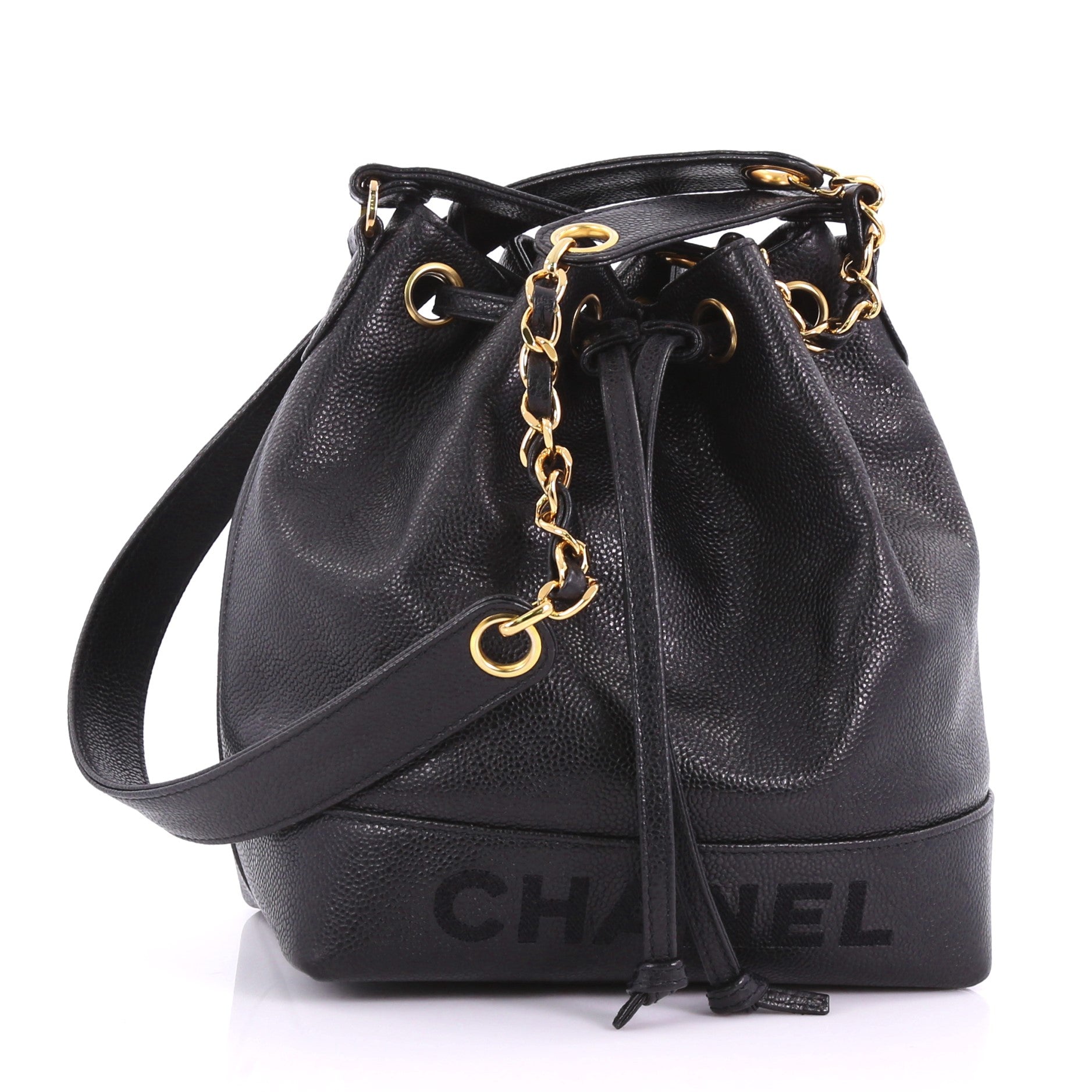 Vintage Drawstring CC Bucket Bag Caviar Mini